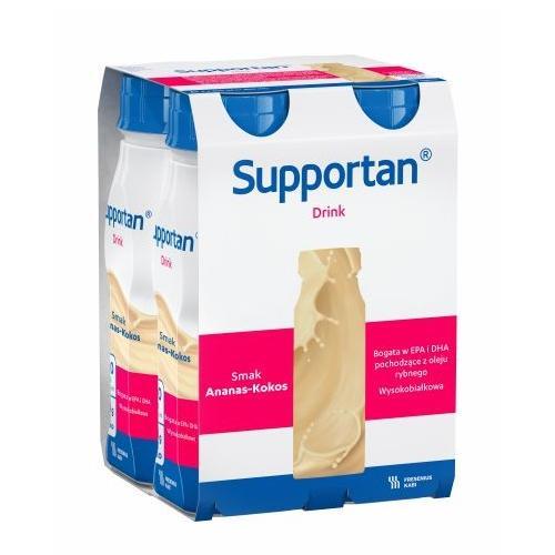 Miniaturka artykułu - Supportan Drink Ananas kokos, 4x200ml BRAK TEKTUROWEGO OPAKOWANIA