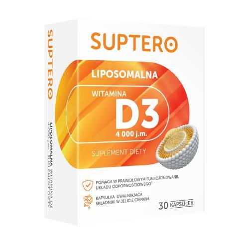 Miniaturka artykułu - SUPTERO Liposomalna witamina D3 4000 j.m., 30 kaps.
