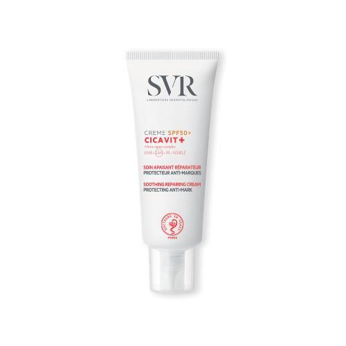Miniaturka artykułu - SVR CICAVIT+ Krem kojąco-regenerujący SPF50+, 40ml KR&Oacute;TKA DATA 30.09.2026