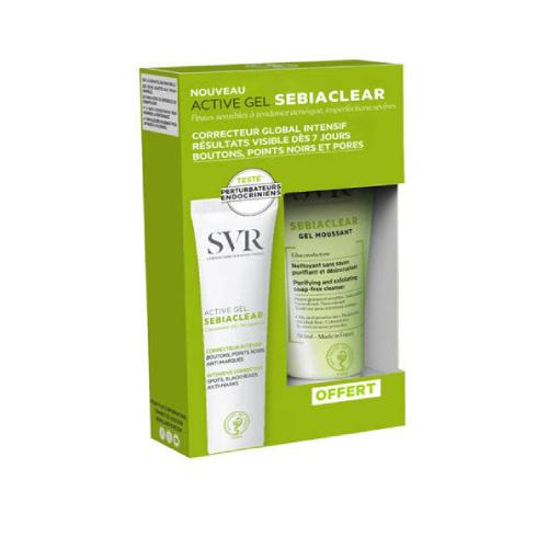 Miniaturka artykułu - SVR SEBIACLEAR ACTIVE Zestaw żel korygujący niedoskonałości, 40ml + Żel do mycia twarzy, 50ml