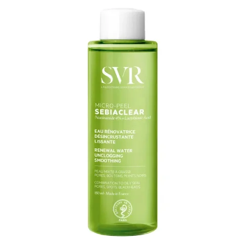 Miniaturka artykułu - SVR SEBIACLEAR MICRO-PEEL mikropilingująca woda micelarna, 150ml