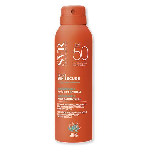 Miniaturka artykułu - SVR SUN SECURE BRUME Mgiełka ochronna SPF50+ w sprayu, 200ml KR&Oacute;TKA DATA 30.09.2026