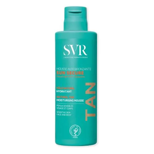 Miniaturka artykułu - SVR Sun Secure Self Tanning Mousse Moisturising Samoopalacz w piance, 150ml KR&Oacute;TKA DATA 30.11.2026