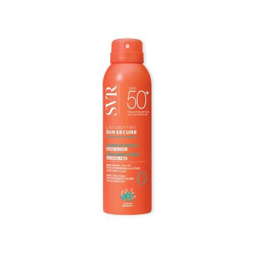 Miniaturka artykułu - SVR SUN SECURE SPF50+ Lait Cr&eacute;pitant Hydratant Invisible Sans Alcool mleczna pianka ochronna, 200ml KR&Oacute;TKA DATA 30.06.2026