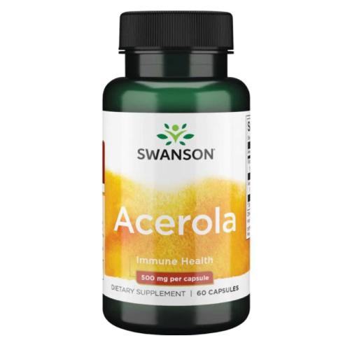 Miniaturka artykułu - SWANSON Acerola 500mg, 60 kapsułek