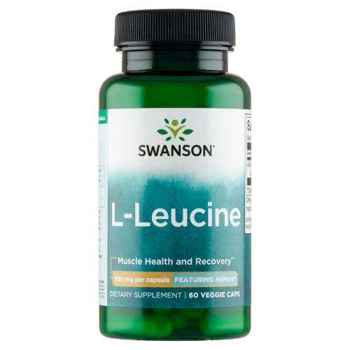 Miniaturka artykułu - SWANSON AjiPure L-Leucyna 500mg - 60 kapsułek 