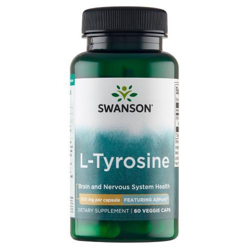 Miniaturka artykułu - SWANSON AjiPure L-Tyrozyna 500mg - 60 kapsułek 