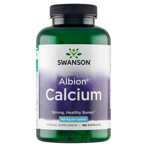 Miniaturka artykułu - SWANSON Albion Chelat Calcium 180 mg, 180 kapsułek