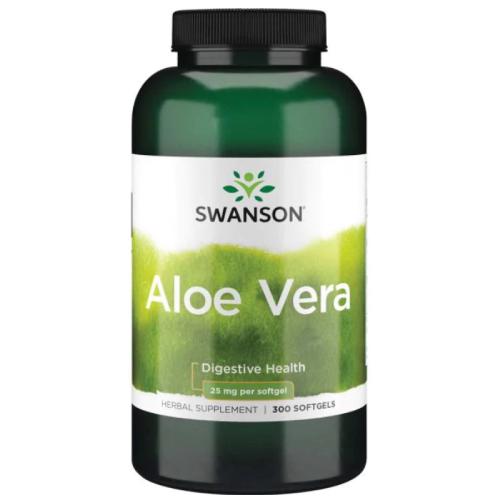 Miniaturka artykułu - SWANSON Aloe Vera 25mg, 300 kapsułek żelowych