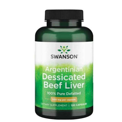 Miniaturka artykułu - SWANSON Argentinian Dessicated Beef Liver 500mg, 120 kapsułek