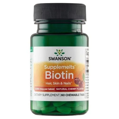 Miniaturka artykułu - SWANSON Biotyna, 60 tabletek do ssania