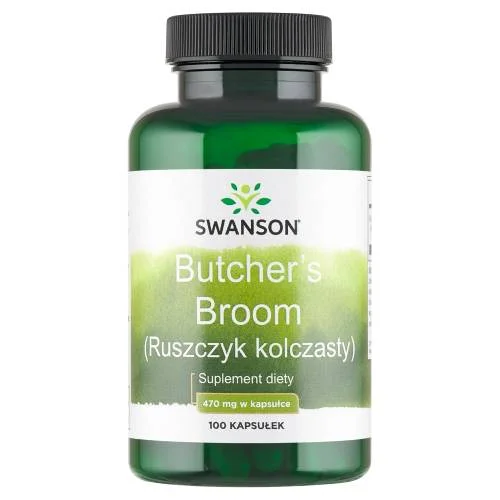 Miniaturka artykułu - Swanson Butcher's Broom Ruszczyk kolczasty 470 mg, 100 kaps.