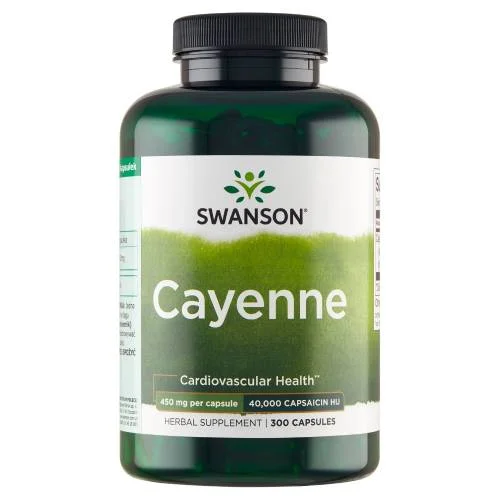Miniaturka artykułu - SWANSON Cayenne 450mg, 300 kapsułek