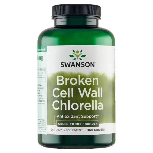 Miniaturka artykułu - SWANSON Chlorella (Broken Cell Wall) 500mg, 360 tabletek