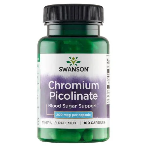 Miniaturka artykułu - SWANSON Chromium picolinate Pikolinian chromu 200 mcg, 100 kapsułek