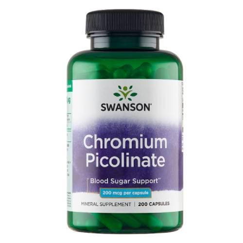 Miniaturka artykułu - SWANSON Chromium picolinate Pikolinian chromu 200 mcg, 200 kaps.