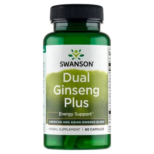 Miniaturka artykułu - SWANSON Dual Ginseng Plus Żeń-szeń, 60kaps.