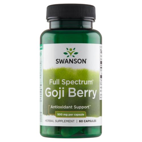 Miniaturka artykułu - SWANSON FS Goji Berry (Wolfberry) 500mg, 60 kapsułek 