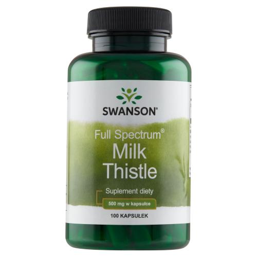 Miniaturka artykułu - SWANSON FS Milk Thistle 500mg, 100 kapsułek 