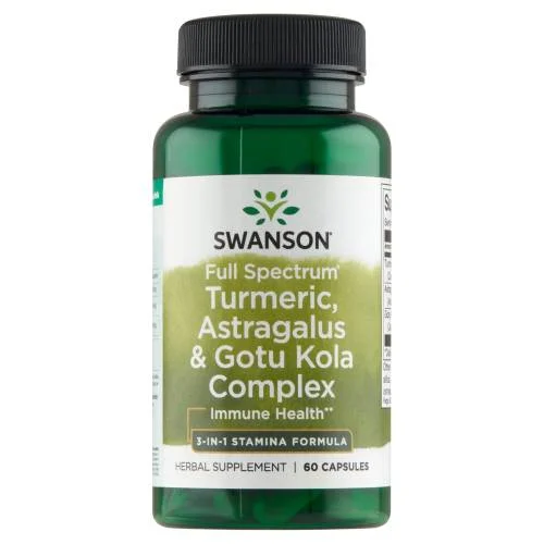 Miniaturka artykułu - SWANSON FS Turmeric Astragalus & Gotu Kola complex - 60 kapsułek
