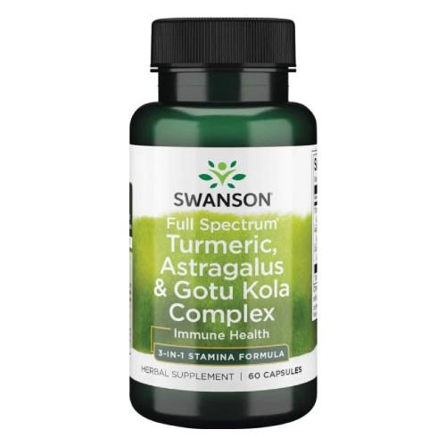 Miniaturka artykułu - SWANSON FS Turmeric Astragalus & Gotu Kola complex - 60 kapsułek 