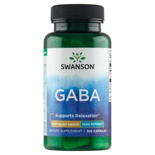 Miniaturka artykułu - SWANSON GABA 500 mg, 100 kaps.