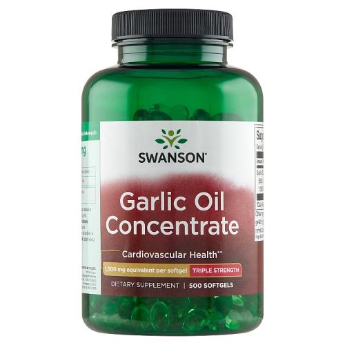 Miniaturka artykułu - SWANSON Garlic Oil Olej czosnkowy 1500mg, 500 kapsułek 