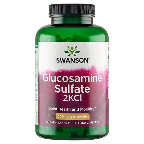 Miniaturka artykułu - SWANSON Glucosamine sulfate Glukozamina 500mg - 250 kapsułek