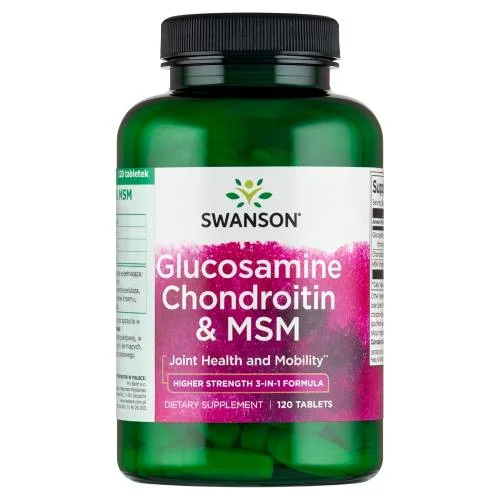 Miniaturka artykułu - Swanson Glukozamina Chondroityna MSM, 120 tabl.