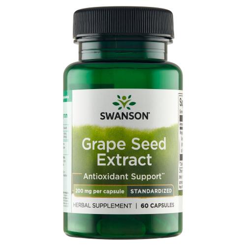 Miniaturka artykułu - SWANSON Grapeseed extract 200 mg - 60 kapsułek 