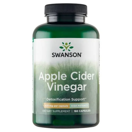 Miniaturka artykułu - Swanson High Potency Apple Cider Vinegar Ocet jabłkowy 625mg, 180 kaps.