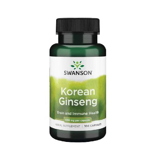 Miniaturka artykułu - SWANSON Korean Ginseng Żeń-Szeń koreański 500mg, 100 kapsułek