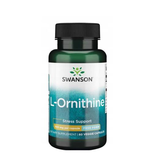 Miniaturka artykułu - SWANSON L-Ornityna 500mg, 60 kapsułek wegetariańskich 