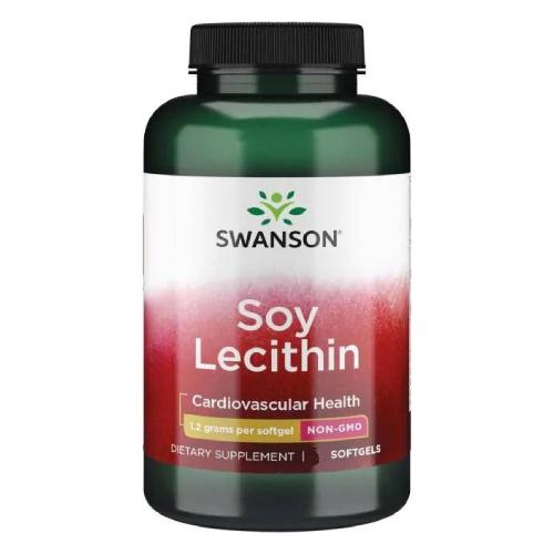 Miniaturka artykułu - SWANSON Lecithin NON GMO Lecytyna bez GMO 1200mg - 90 kapsułek 