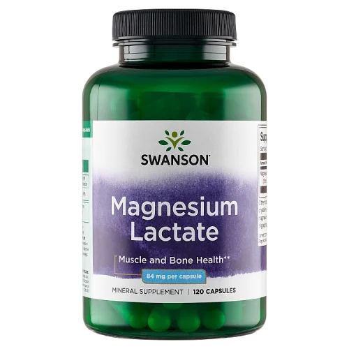 Miniaturka artykułu - SWANSON Magnesium Lactate Mleczan magnezu 84 mg, 120 kaps.