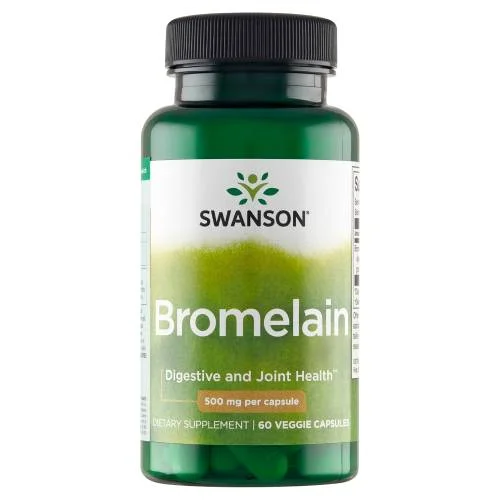 Miniaturka artykułu - SWANSON Maximum-Strength BROMELINA maksymalna moc 500 mg - 60 kapsułek