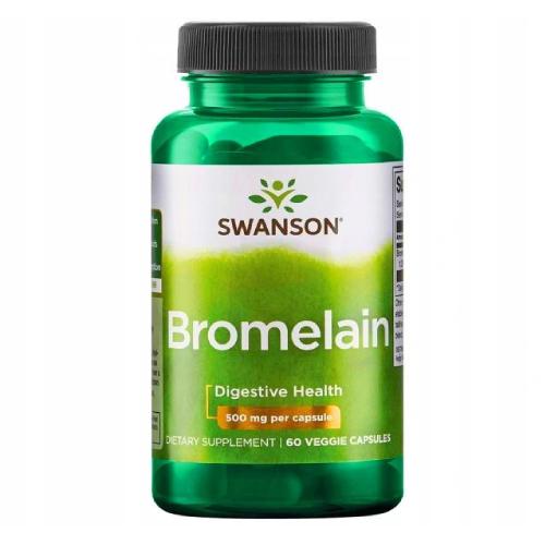 Miniaturka artykułu - SWANSON Maximum-Strength BROMELINA maksymalna moc 500 mg - 60 kapsułek 
