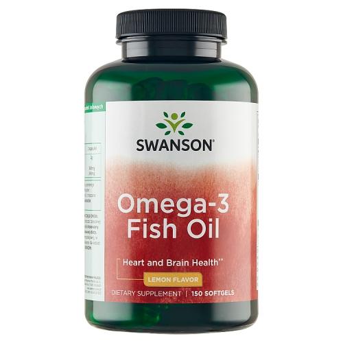 Miniaturka artykułu - SWANSON Omega3 smak cytrynowy 1g 150 kapsułek