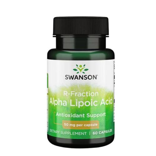 Miniaturka artykułu - SWANSON Regular-Strength R-Fraction ALA 50mg, 60 kapsułek 
