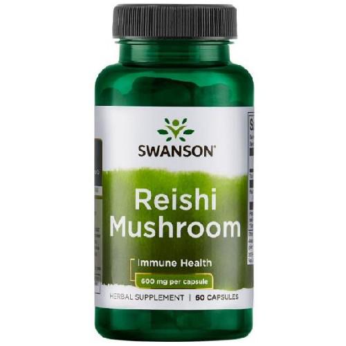 Miniaturka artykułu - SWANSON Reishi Mushroom 600mg - 60 kapsułek 