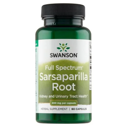 Miniaturka artykułu - SWANSON Sarsaparilla root Korzeń kolcorośli 450mg, 60 kapsułek