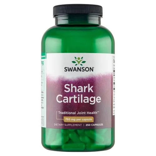 Miniaturka artykułu - SWANSON Shark cartilage Chrząstka rekina 750mg - 250 kapsułek (29284)