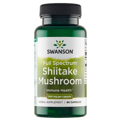 Miniaturka artykułu - SWANSON Shiitake mushroom 500mg, 60 kapsułek 