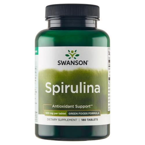 Miniaturka artykułu - SWANSON Spirulina 500mg, 180 tabletek