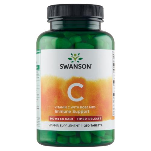 Miniaturka artykułu - SWANSON Witamina C 500mg dziką r&oacute;żą - 250tabl.
