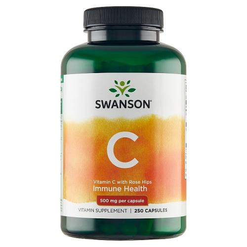 Miniaturka artykułu - SWANSON Witamina C 500mg z dziką r&oacute;żą - 250 kapsułek 