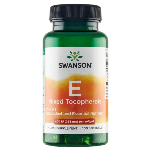 Miniaturka artykułu - SWANSON Witamina E 400IU mieszanka tokoferoli- 100 softgels