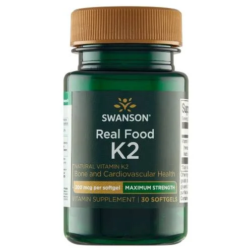 Miniaturka artykułu - SWANSON Witamina K2 naturalna 200mcg - 30 kapsułek