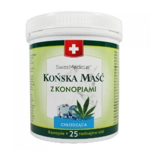 Miniaturka artykułu - SwissMedicus Końska maść chłodząca z konopiami, 500ml USZKODZONE PLASTIKOWE ZAMKNIĘCIĘ