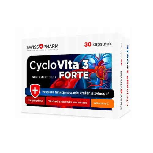 Miniaturka artykułu - Swiss+Pharm CycloVita 3 Forte, 30kaps.